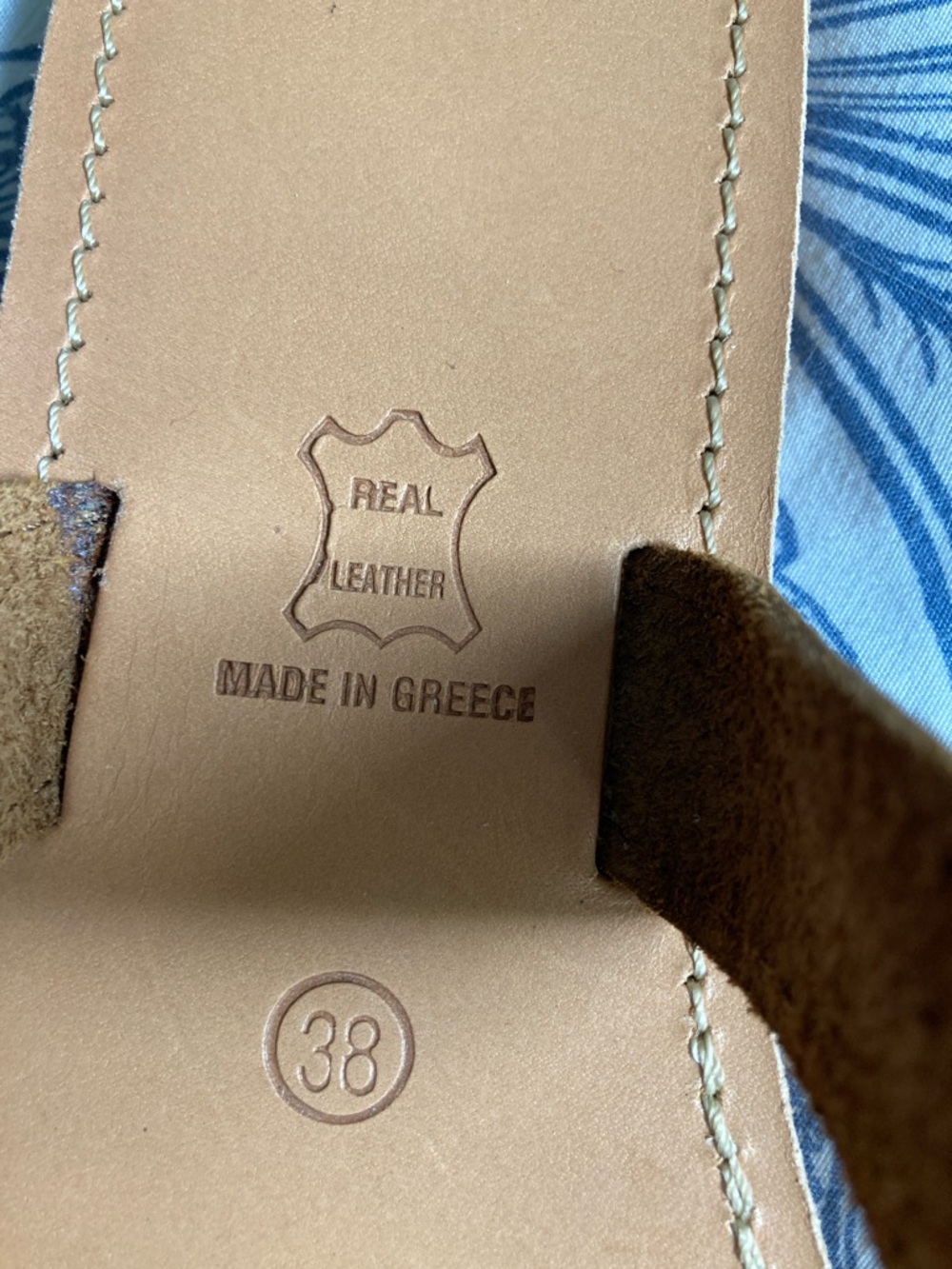 Women's Greek Leather 2 strap slide on sandals NEW - Picture 3 of 8